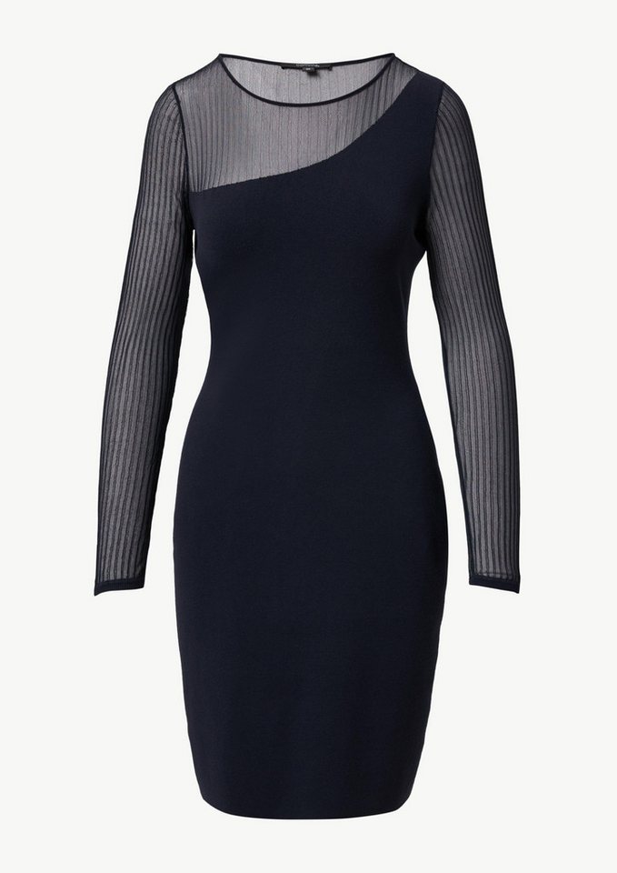 Comma Minikleid Schmal geschnittenes Strickkleid mit Transparenz-Effekt von Comma