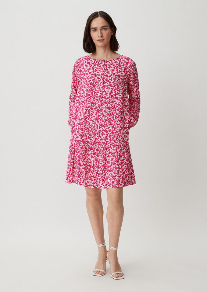 comma Minikleid Viskosekleid aus Popeline Volants von comma