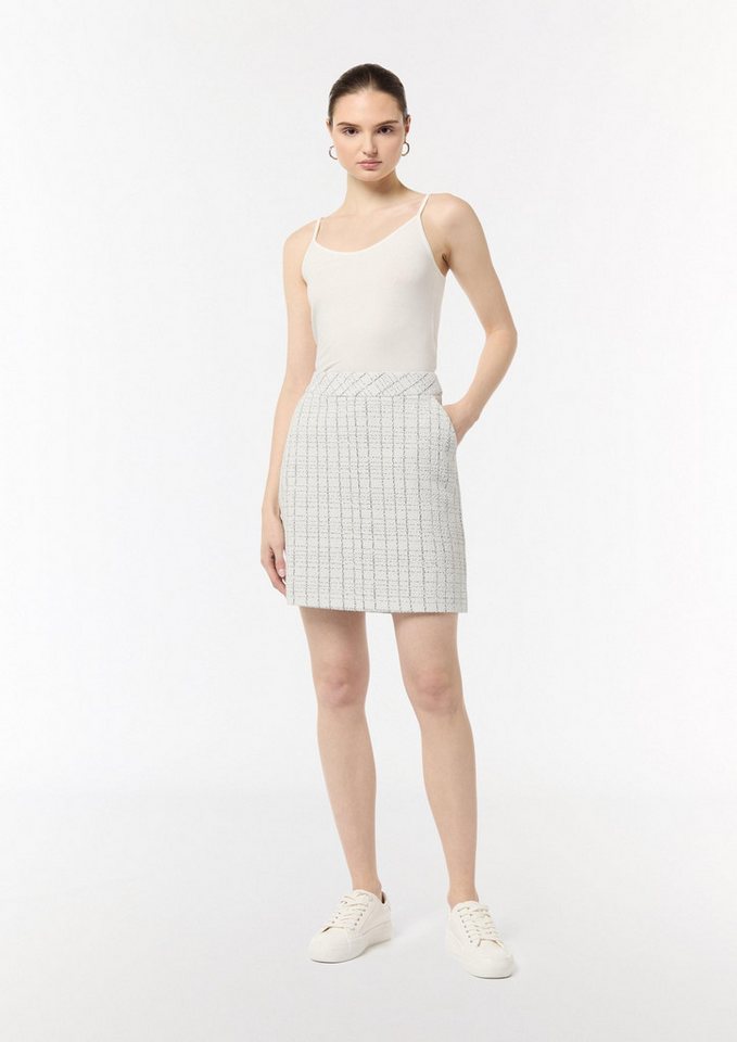 comma Minirock Rock Bouclé-Jerseyrock mit Metallic-Garn von comma