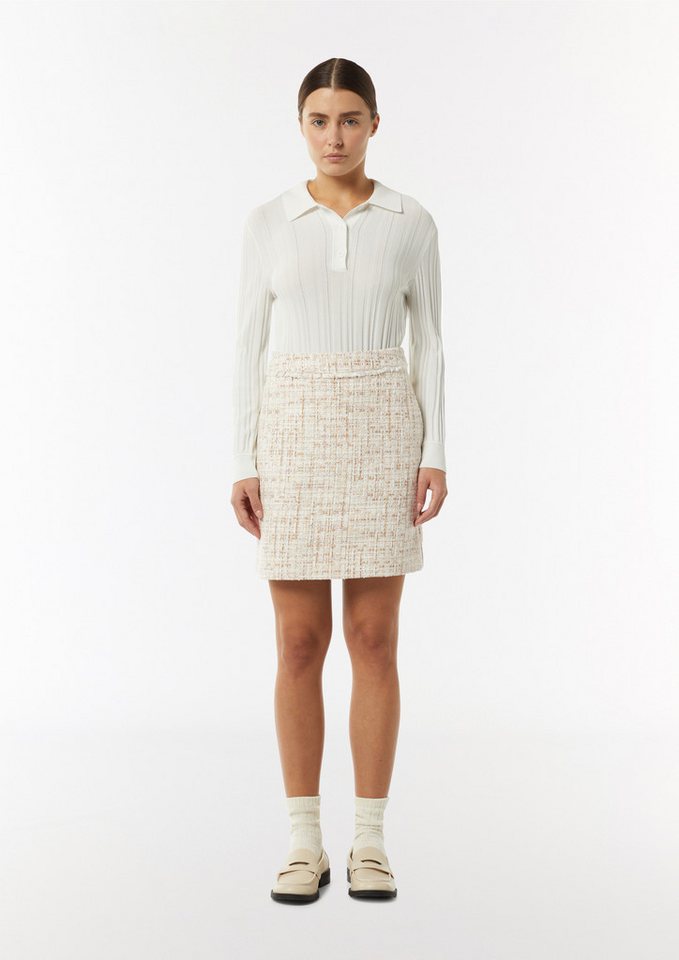 comma Minirock Rock Kurzer Bouclé-Rock mit Glitzergarn von comma