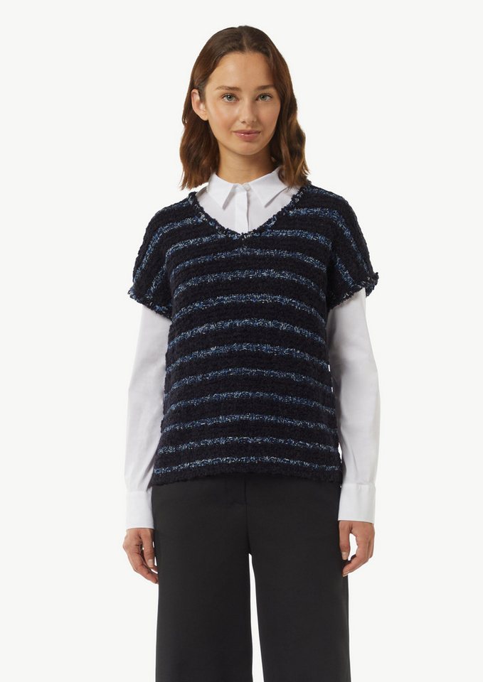 Comma Pullunder Strickpullunder aus Effektgarn mit Fransen Fransen von Comma