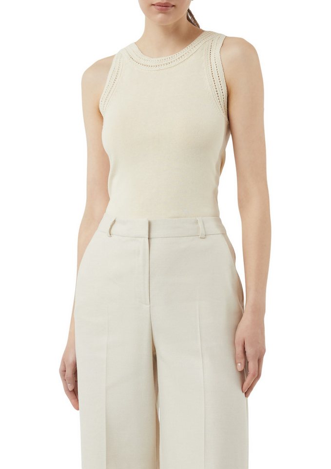 comma Rundhalsshirt mit Strick Details von comma