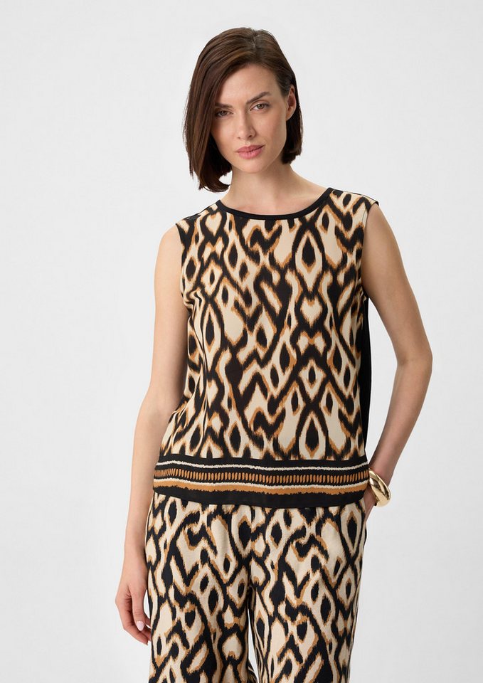 comma Shirttop Ärmelloses Blusenshirt mit All-over-Print von comma