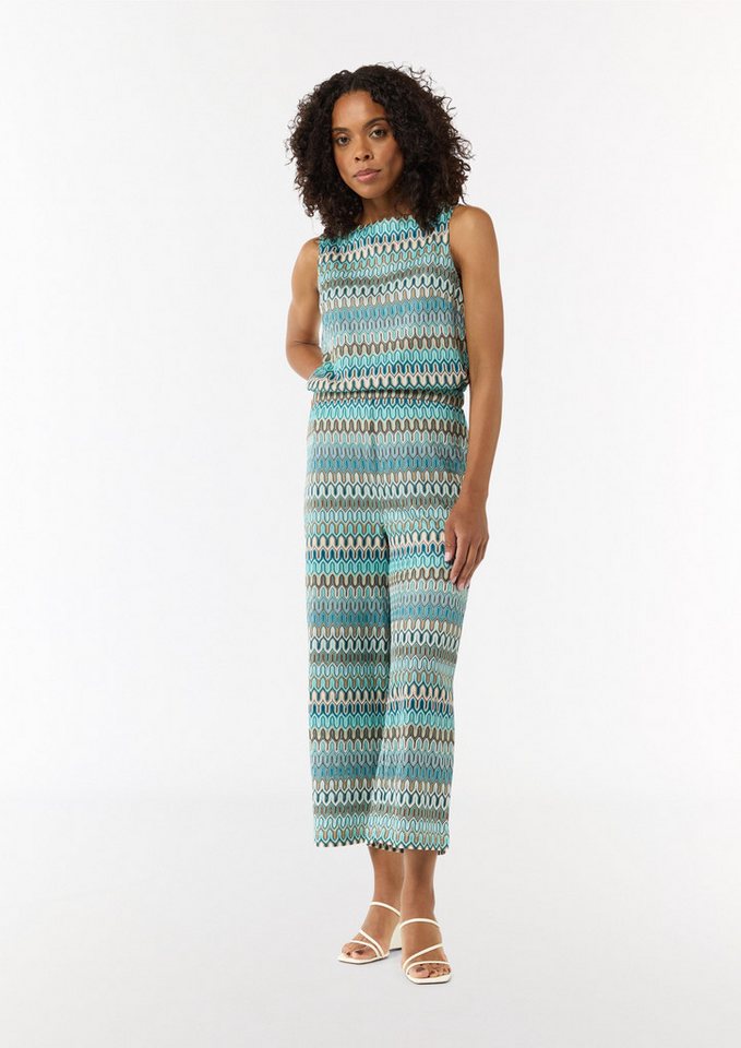 Comma Stoffhose Gestrickte Culotte mit Wide Leg und Elastikbund von Comma