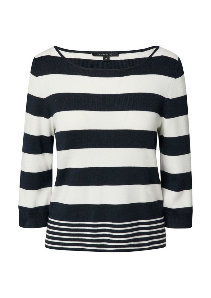 Comma Strickpullover Strickpullover mit Schlitz am Saum - Regular Fit von Comma