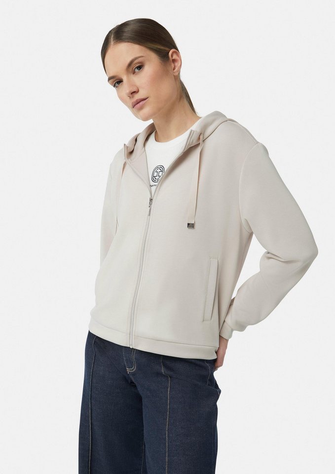 comma Sweatjacke Sweatshirt Jacke Verkürzte Sweatjacke mit Kapuze und Leistentaschen von comma