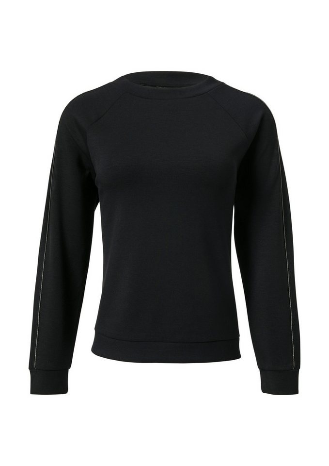 Comma Sweatshirt Sweatshirt aus Jersey mit Ziersteinen - Regular Fit von Comma