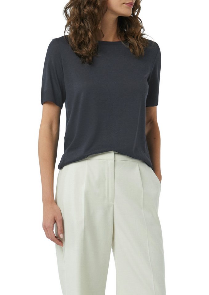 comma Kurzarmshirt aus Strick mit Rippdetails von comma