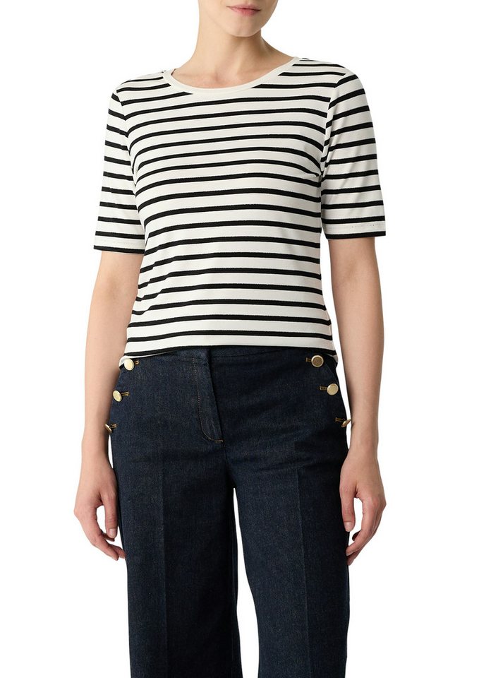 comma T-Shirt mit Streifen Muster von comma