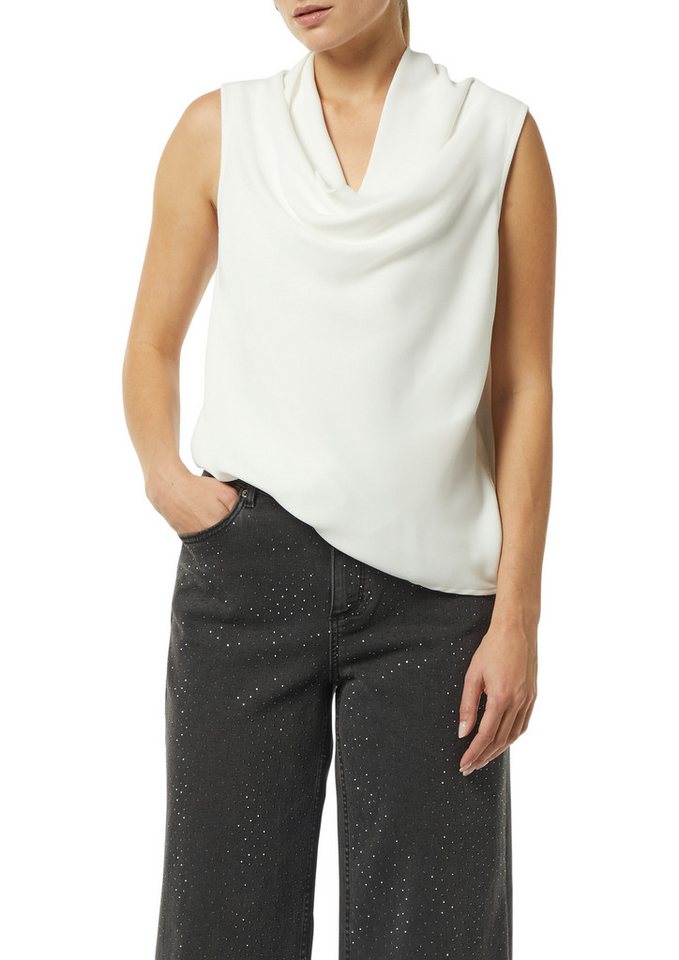 comma Shirttop mit Wasserfall-Ausschnitt von comma