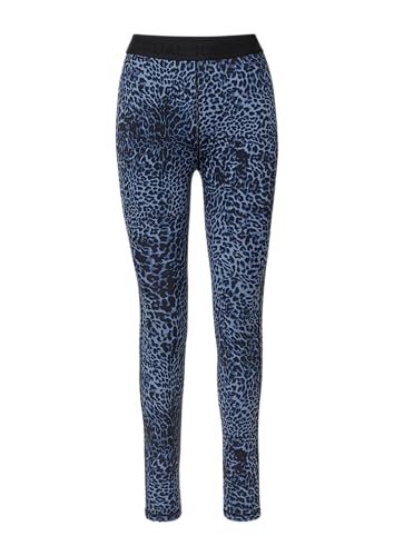 comma Jersey-Leggings mit All-Over-Leo-Print arktisblau 38 von Comma