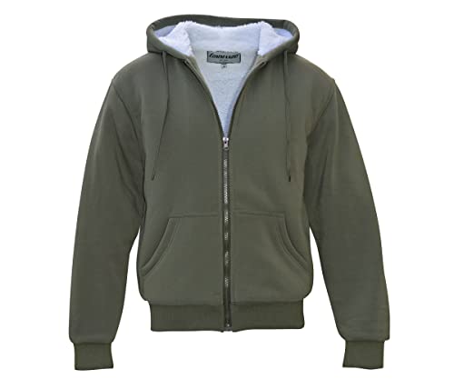 Commando Industries Bequeme und Kuschlige Sherpa Jacke mit Schaffell Imitat (Oliv/XL) von Commando Industries