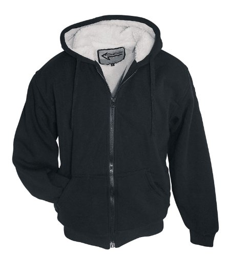 Super warme Sherpa Jacke Sweat-Jacke mit Sherpa Futter (Schaffell-Imitat) Farbe: schwarz Größe: L von Commando Industries