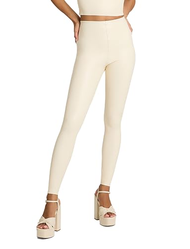 commando Damen Leggings Perfect Control Kunstleder, Elfenbein, M von Commando