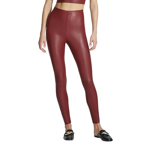 commando - Kunstleder-Leggings, formend, aber weich und flexibel, roh geschnitten, maschinenwaschbar, behält Form und Farbe, Granat, M von Commando