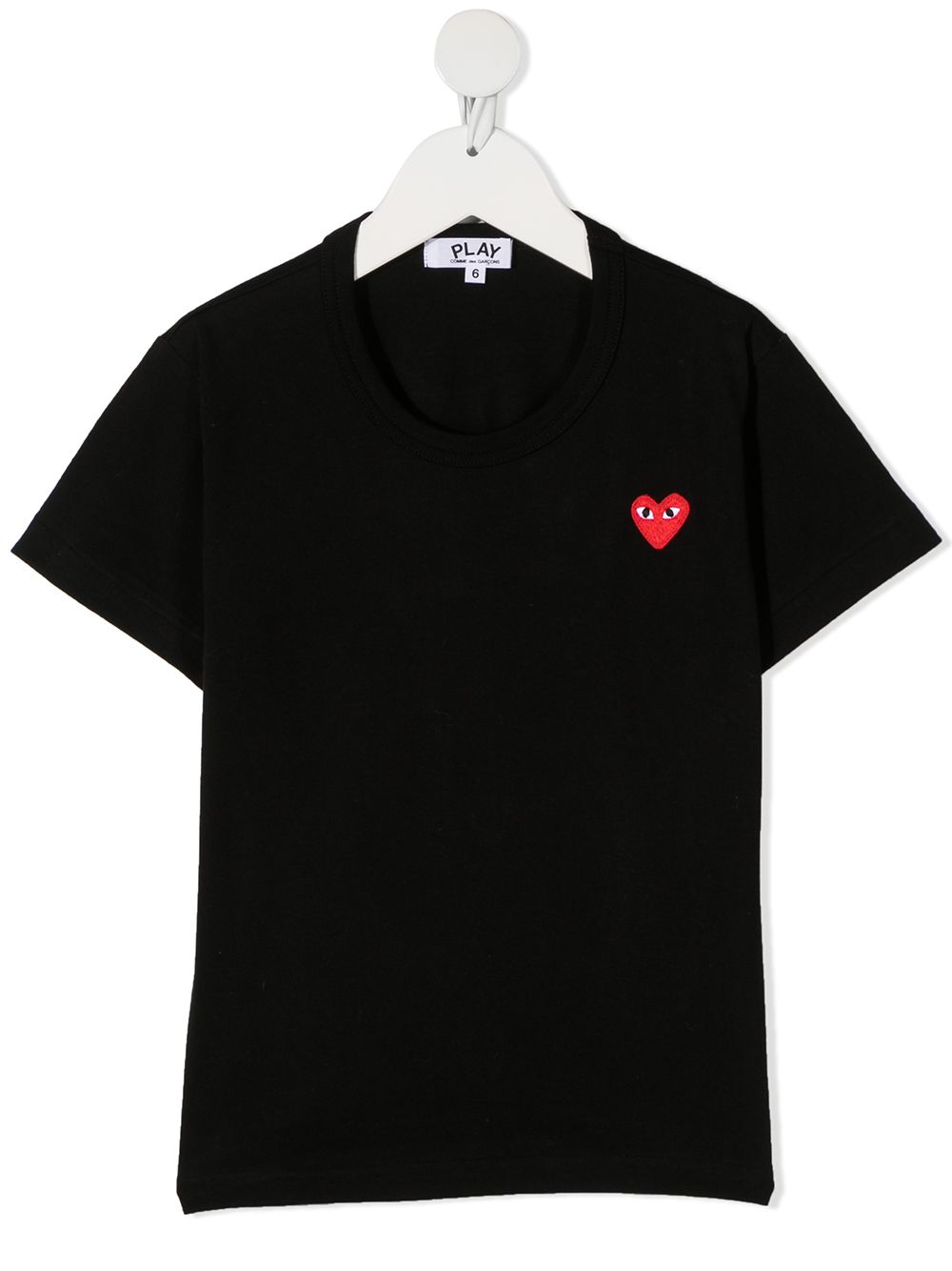 Comme Des Garçons Play Kids T-Shirt mit Herz-Patch - Schwarz von Comme Des Garçons Play Kids