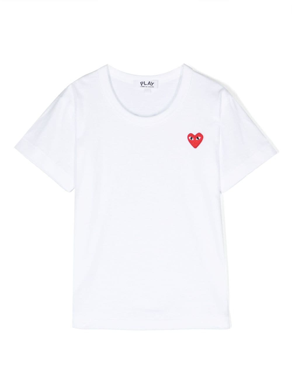 Comme Des Garçons Play Kids T-Shirt mit Logo-Patch - Weiß von Comme Des Garçons Play Kids