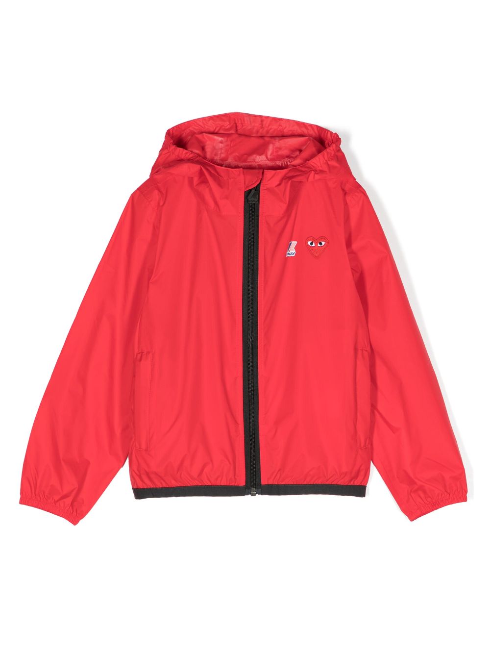 Comme Des Garçons Play Kids x K-Way Claude Regenjacke mit Kapuze - Rot von Comme Des Garçons Play Kids