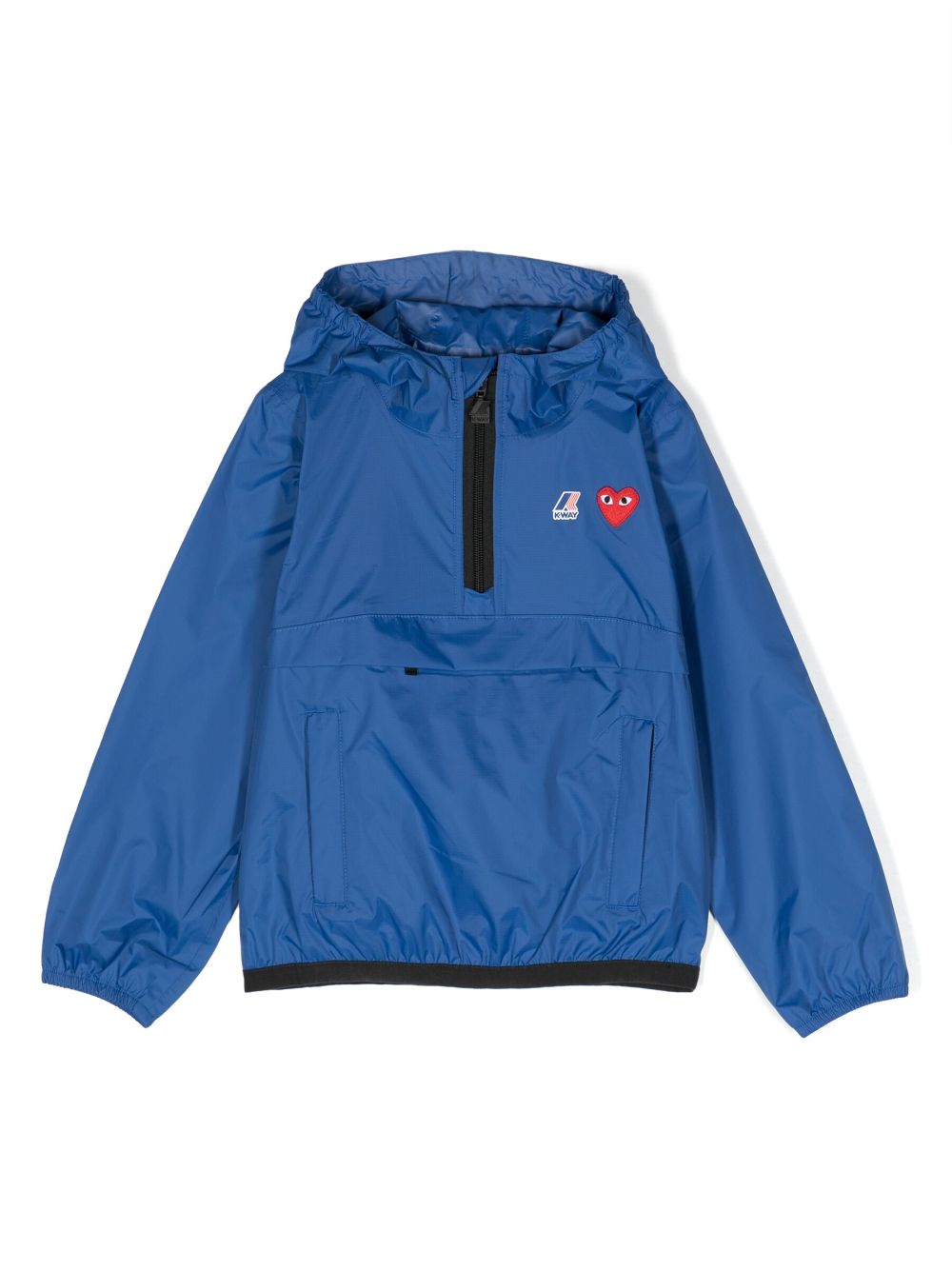 Comme Des Garçons Play Kids x K-Way Leon Regenjacke mit Kapuze - Blau von Comme Des Garçons Play Kids