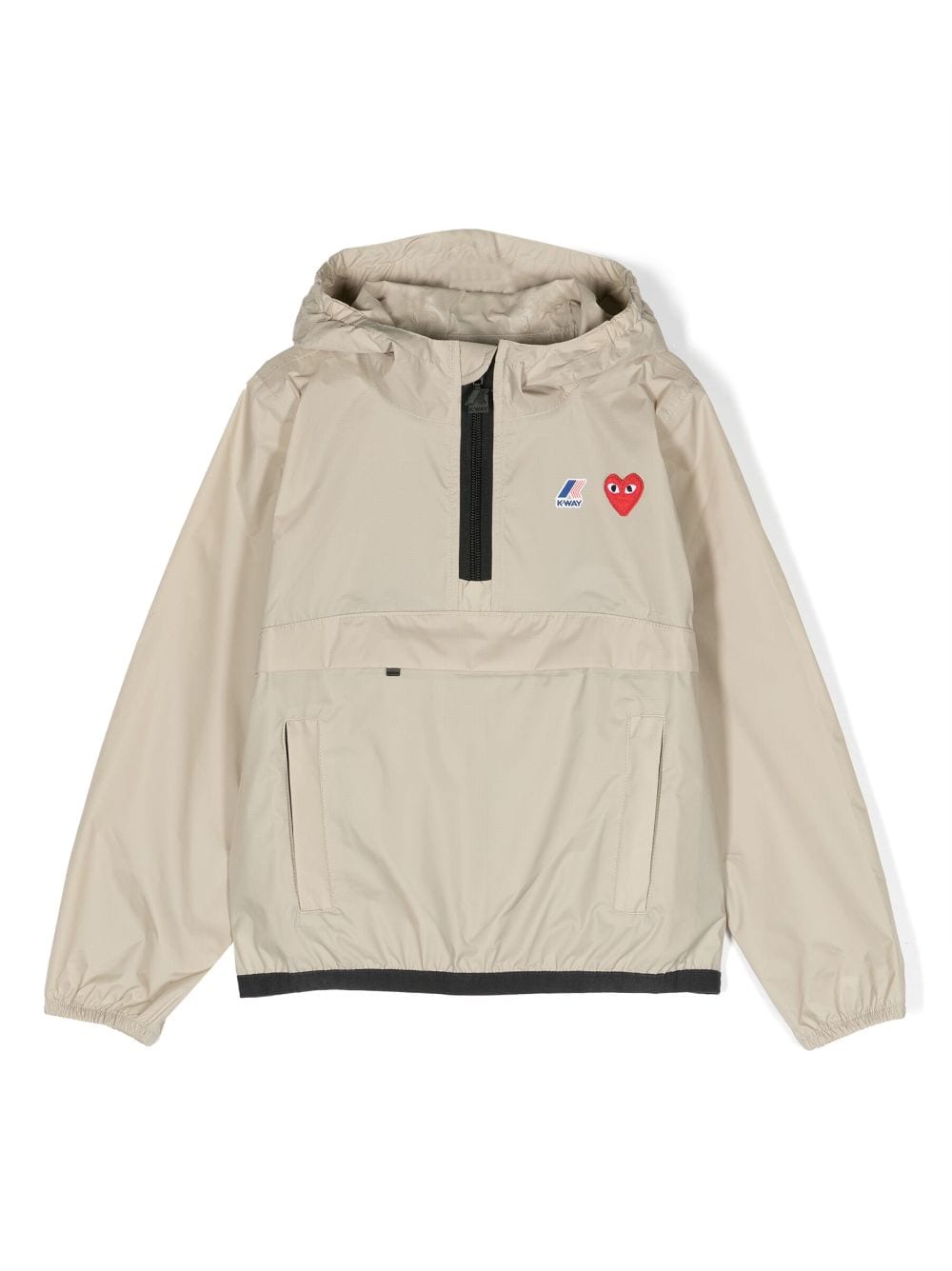 Comme Des Garçons Play Kids x K-Way Leon Regenjacke mit Kapuze - Nude von Comme Des Garçons Play Kids