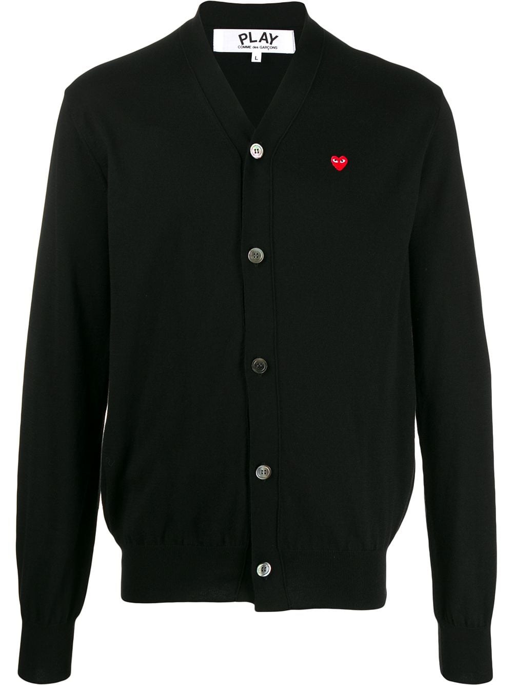 Comme Des Garçons Play Cardigan mit Herz-Logo - Schwarz von Comme Des Garçons Play