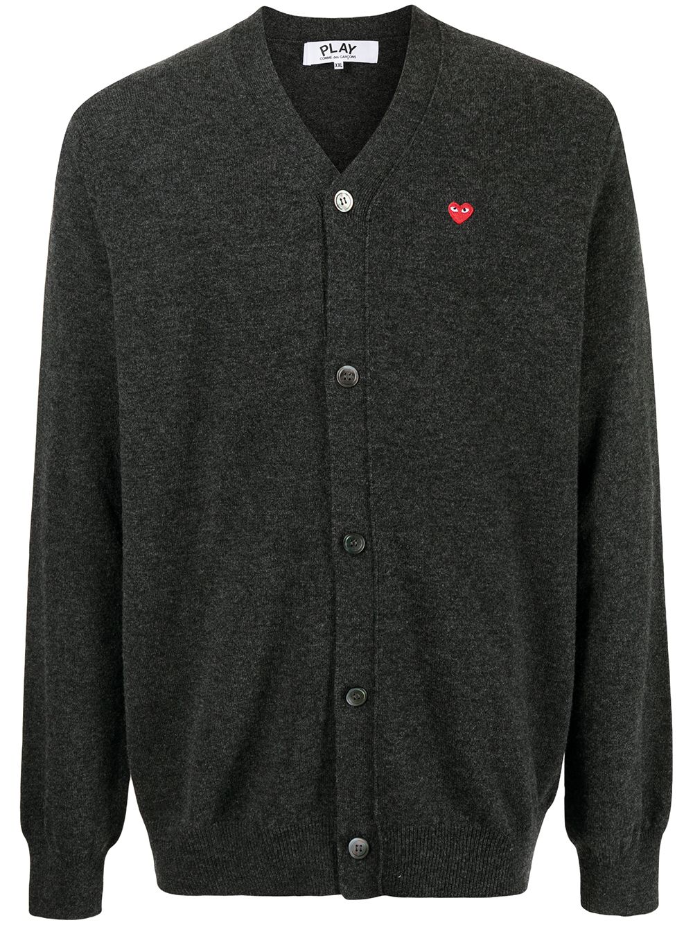 Comme Des Garçons Play Cardigan mit Herz-Patch - Grau von Comme Des Garçons Play