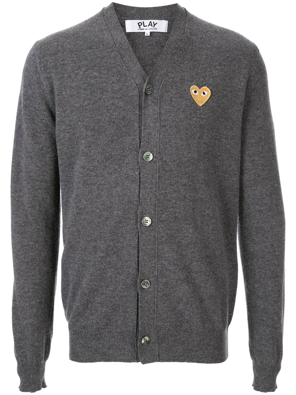 Comme Des Garçons Play Cardigan mit Logo-Stickerei - Grau von Comme Des Garçons Play