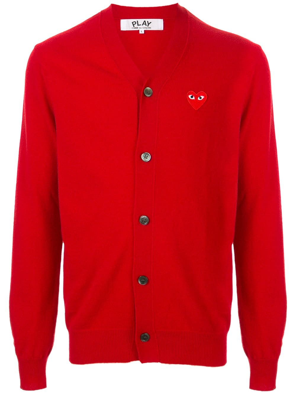 Comme Des Garçons Play Cardigan mit Logo-Stickerei - Rot von Comme Des Garçons Play