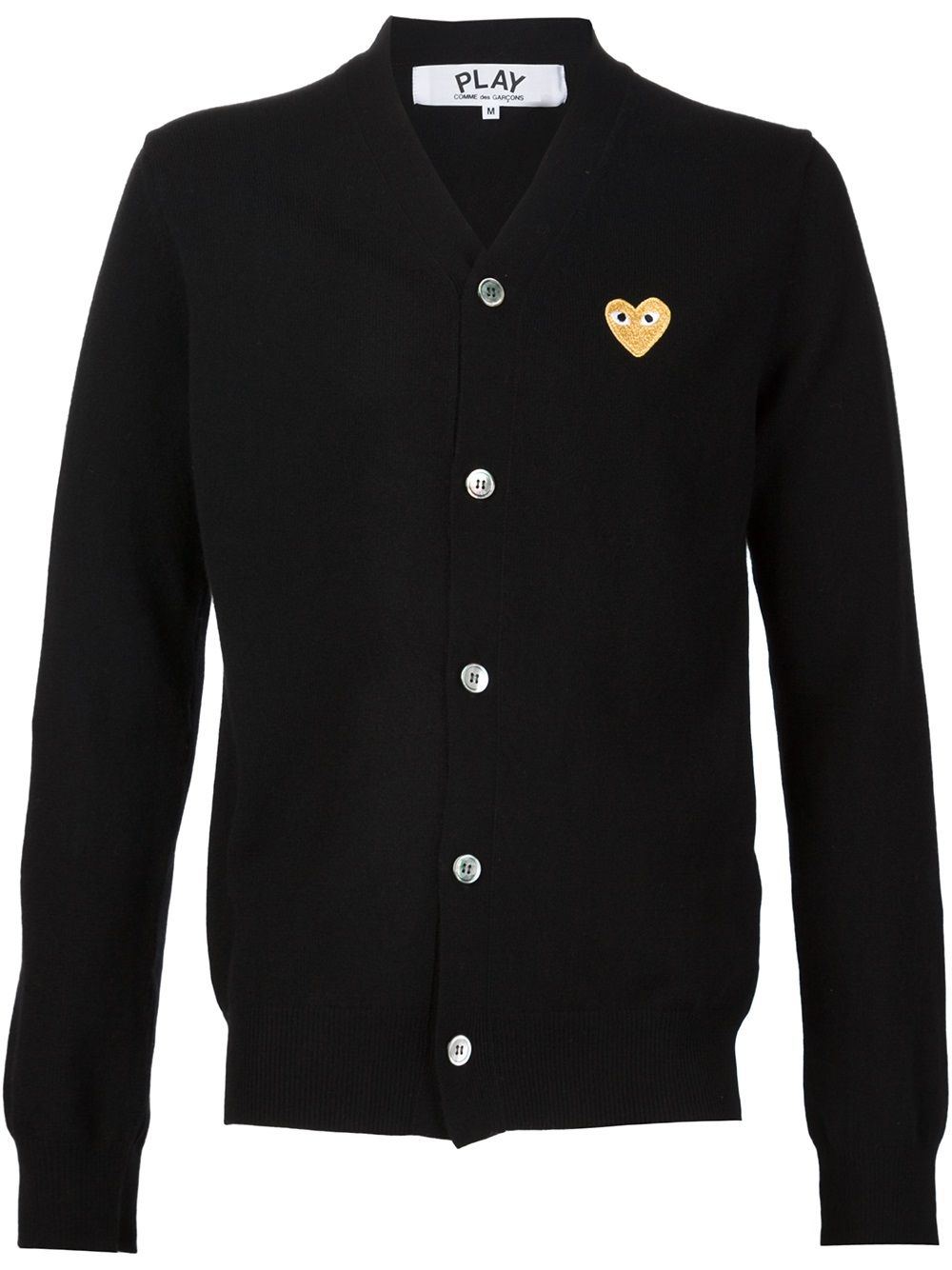 Comme Des Garçons Play Cardigan mit aufgesticktem Herz - Schwarz von Comme Des Garçons Play