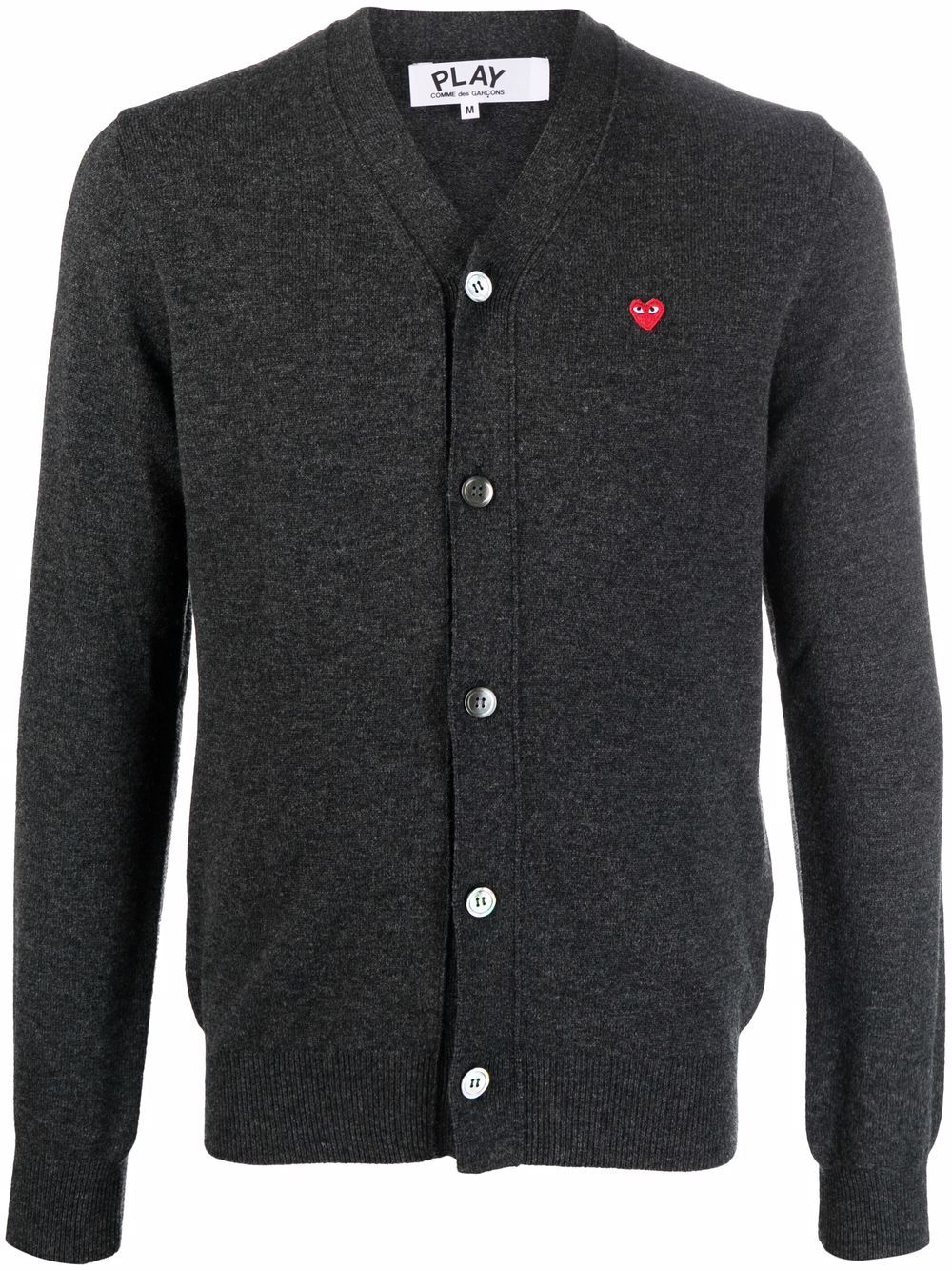 Comme Des Garçons Play Fein gestrickter Cardigan - Grau von Comme Des Garçons Play