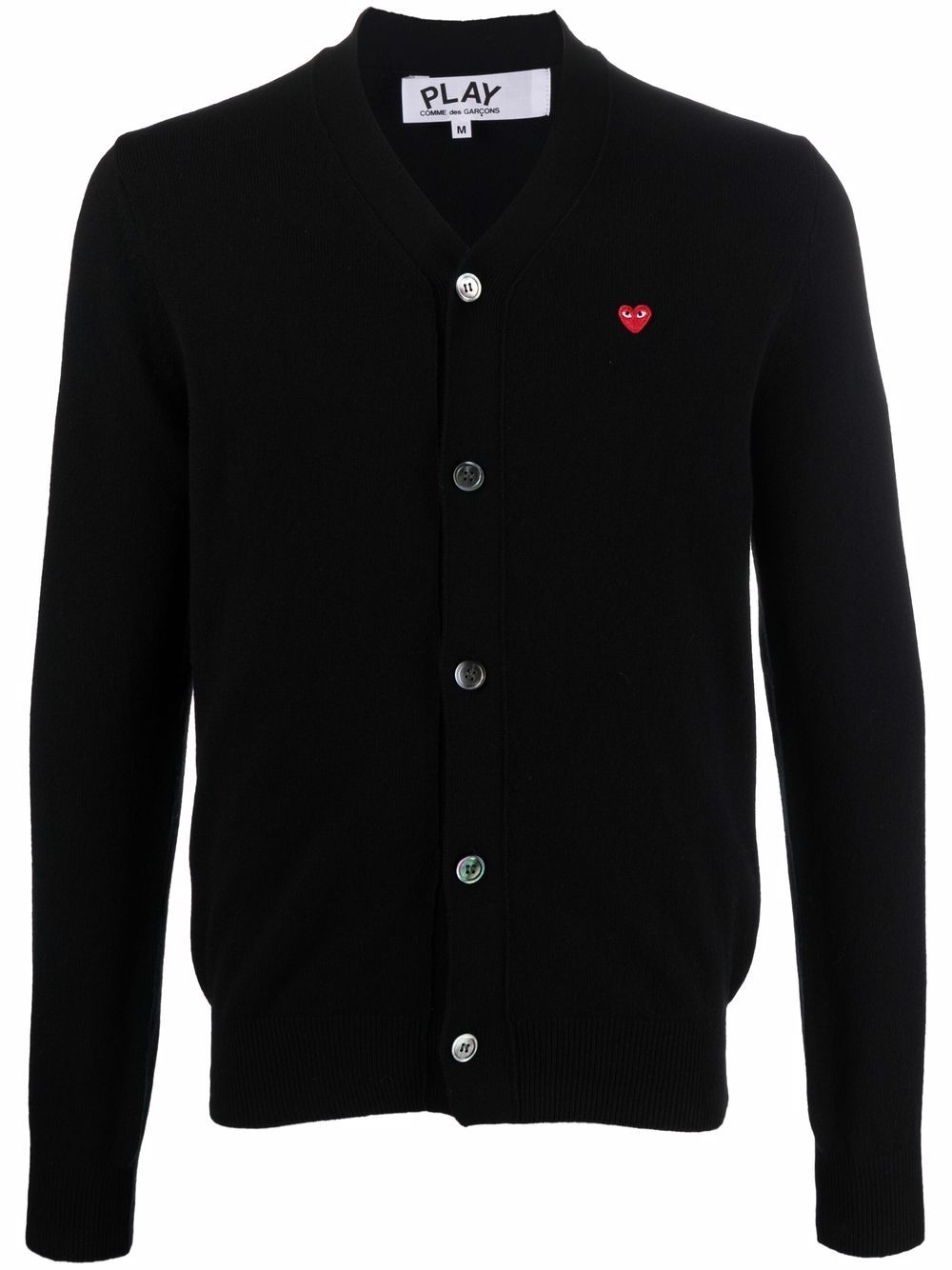 Comme Des Garçons Play Fein gestrickter Cardigan - Schwarz von Comme Des Garçons Play