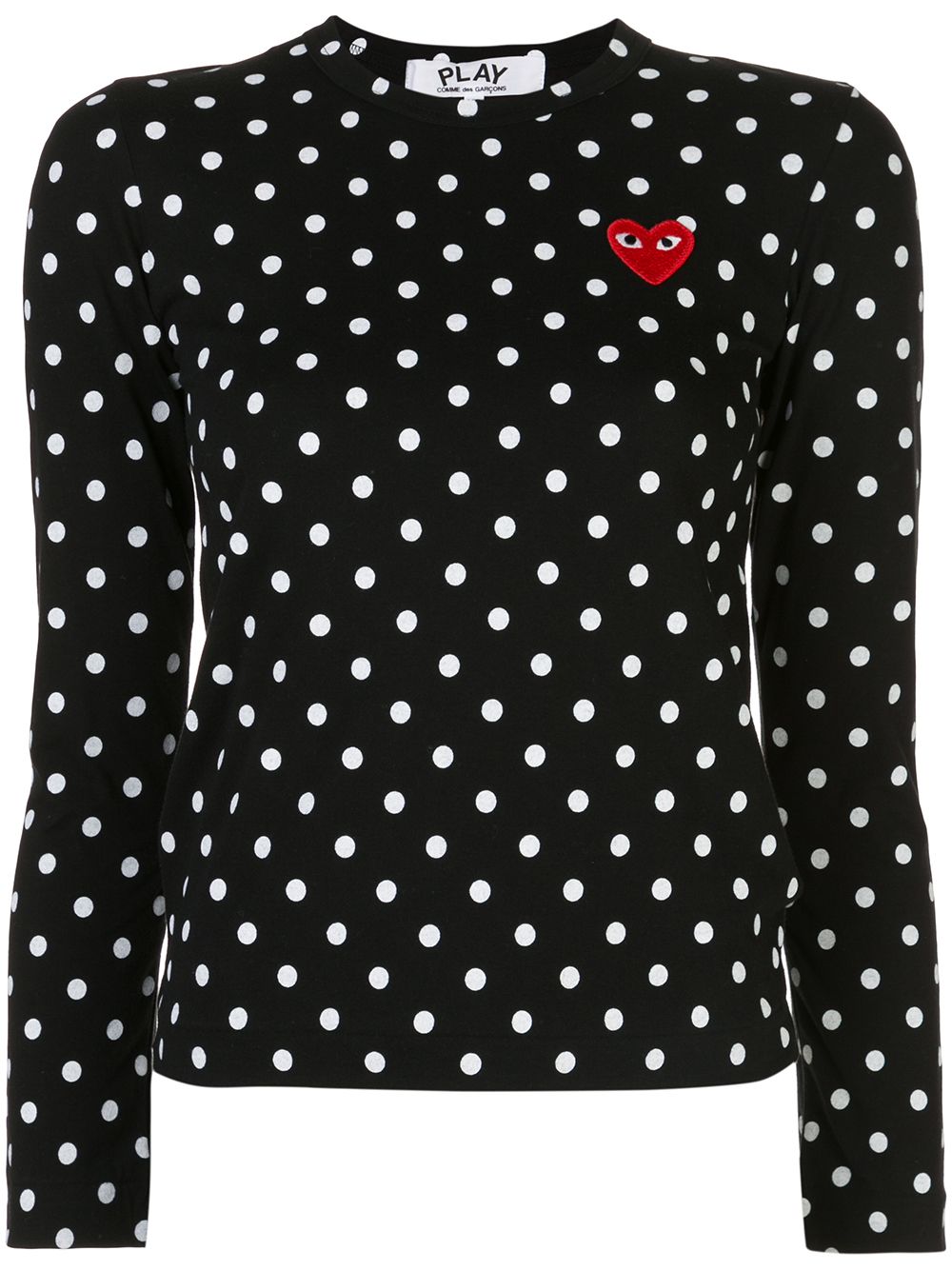 Comme Des Garçons Play Gepunktetes T-Shirt - Schwarz von Comme Des Garçons Play