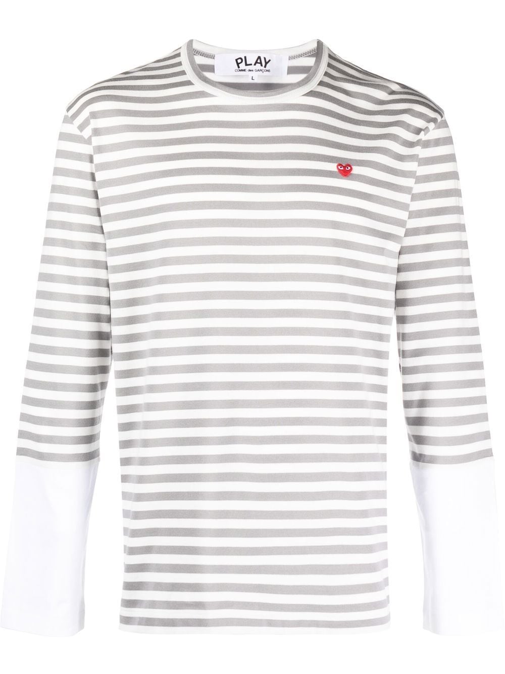 Comme Des Garçons Play Gestreiftes Langarmshirt - Grau von Comme Des Garçons Play