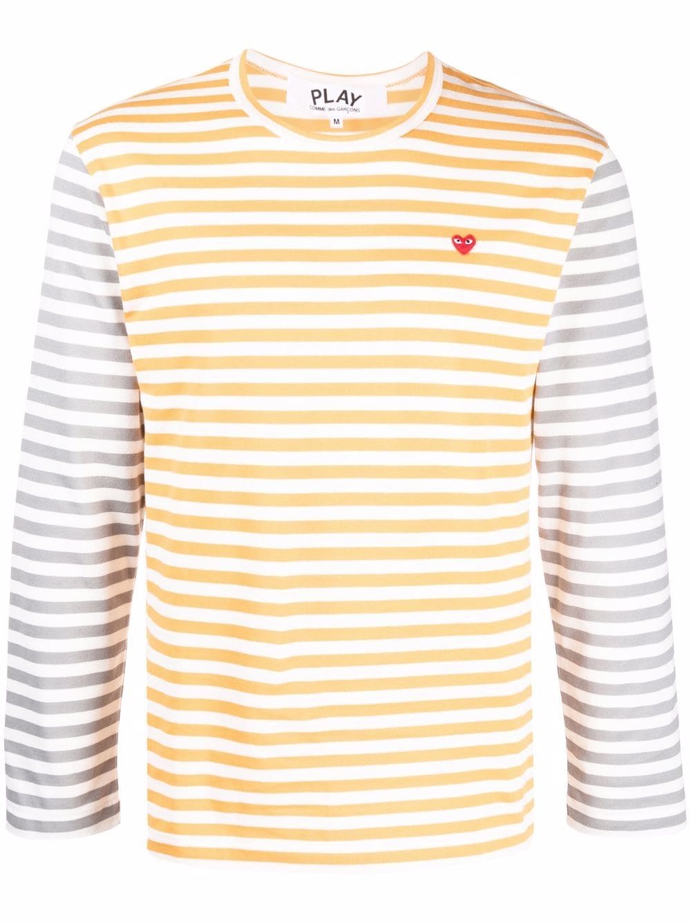 Comme Des Garçons Play Gestreiftes T-Shirt mit Logo - Orange von Comme Des Garçons Play