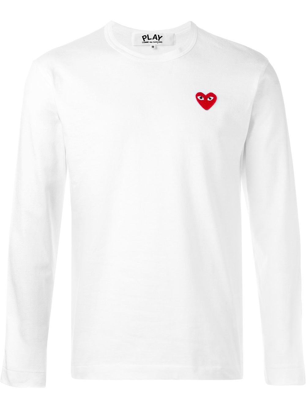 Comme Des Garçons Play Langarmshirt mit Logo-Patch - Weiß von Comme Des Garçons Play