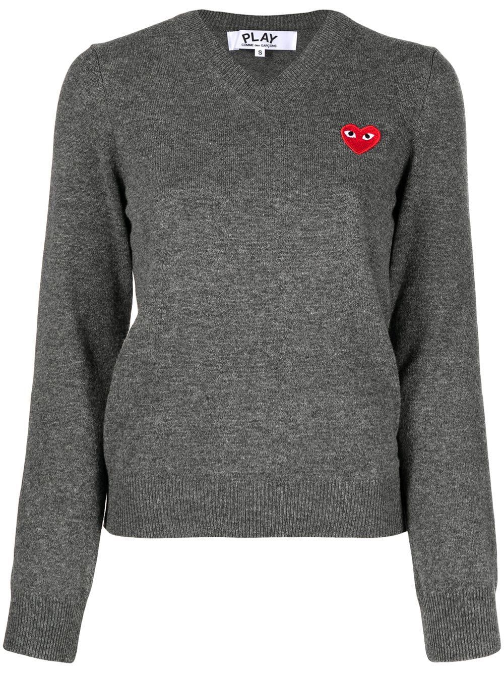 Comme Des Garçons Play Pullover mit V-Ausschnitt - Grau von Comme Des Garçons Play