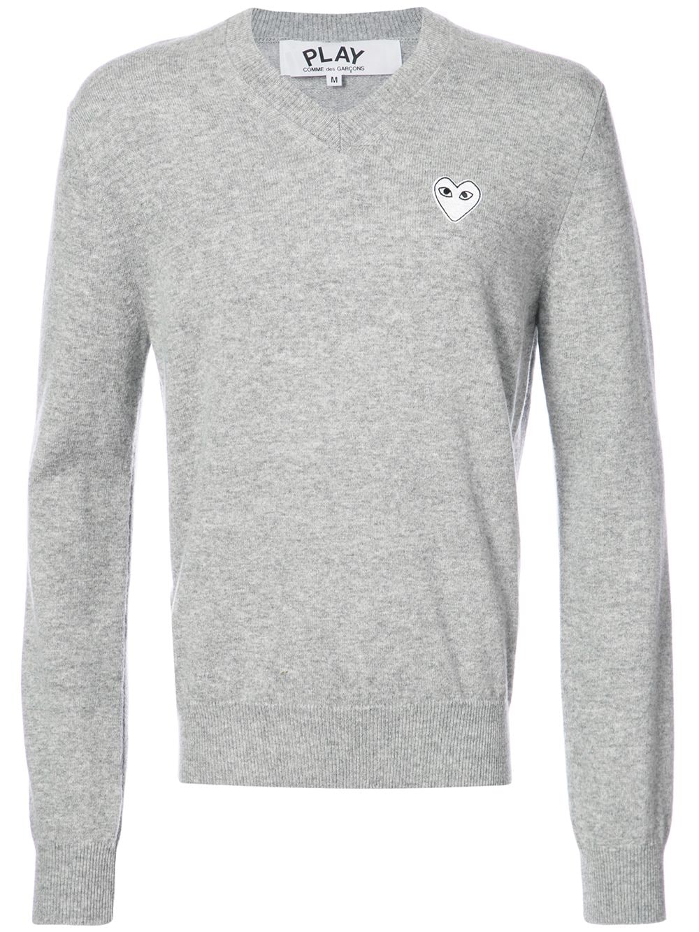 Comme Des Garçons Play Pullover mit aufgesticktem Herz - Grau von Comme Des Garçons Play