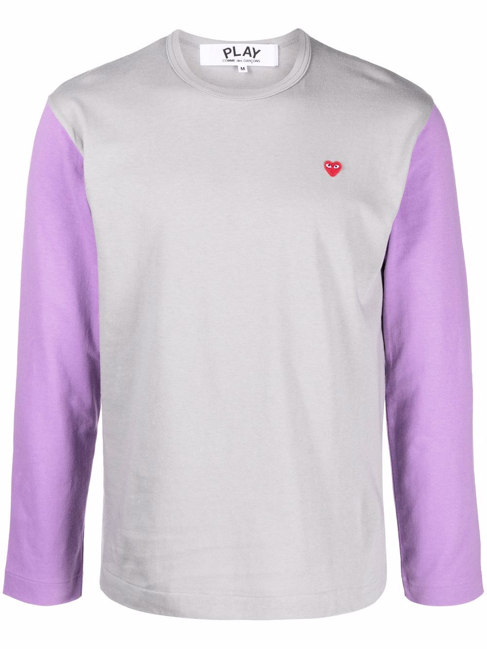 Comme Des Garçons Play T-Shirt in Colour-Block-Optik - Grau von Comme Des Garçons Play