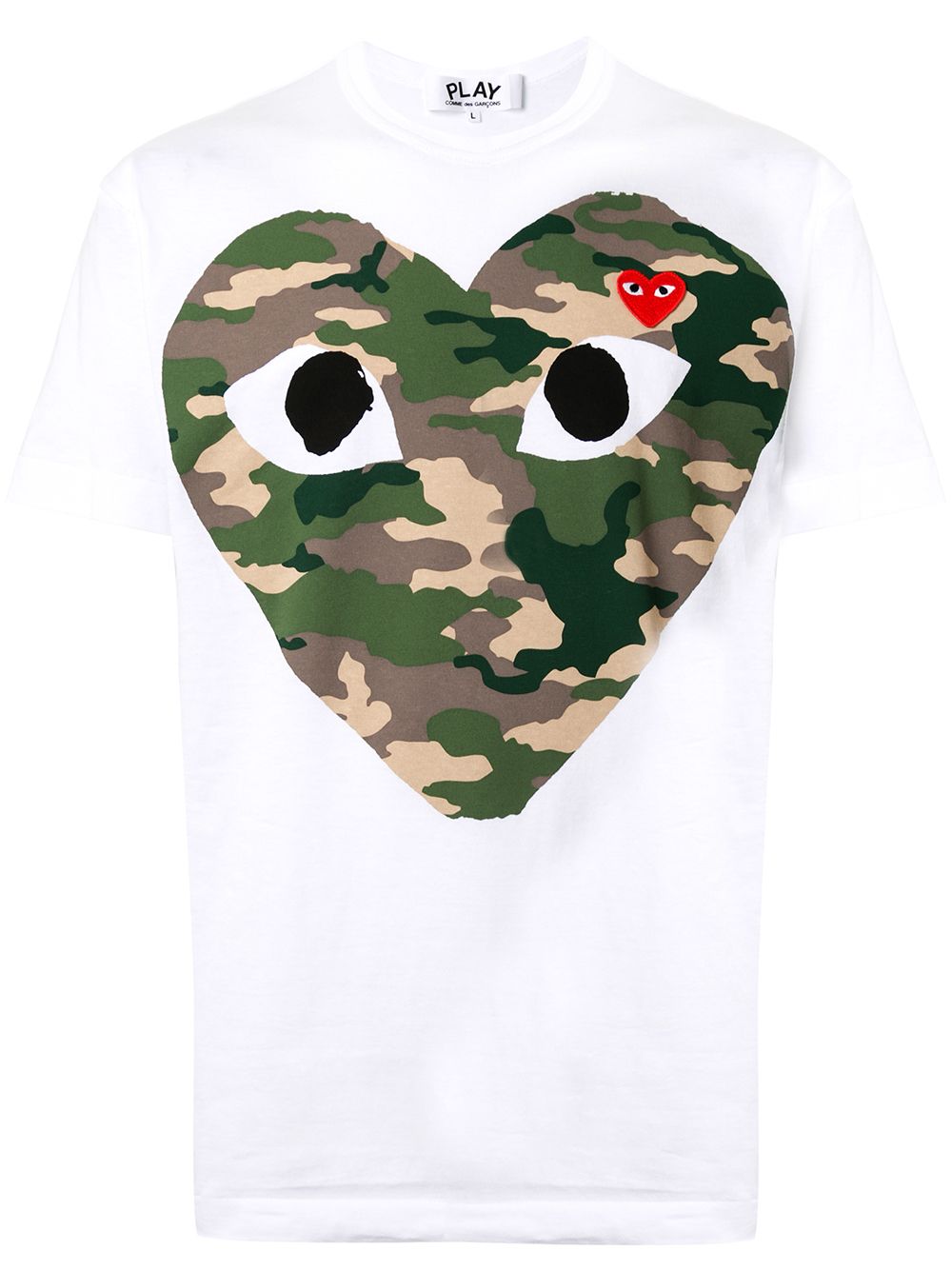 Comme Des Garçons Play T-Shirt mit Camouflage-Herz - Weiß von Comme Des Garçons Play