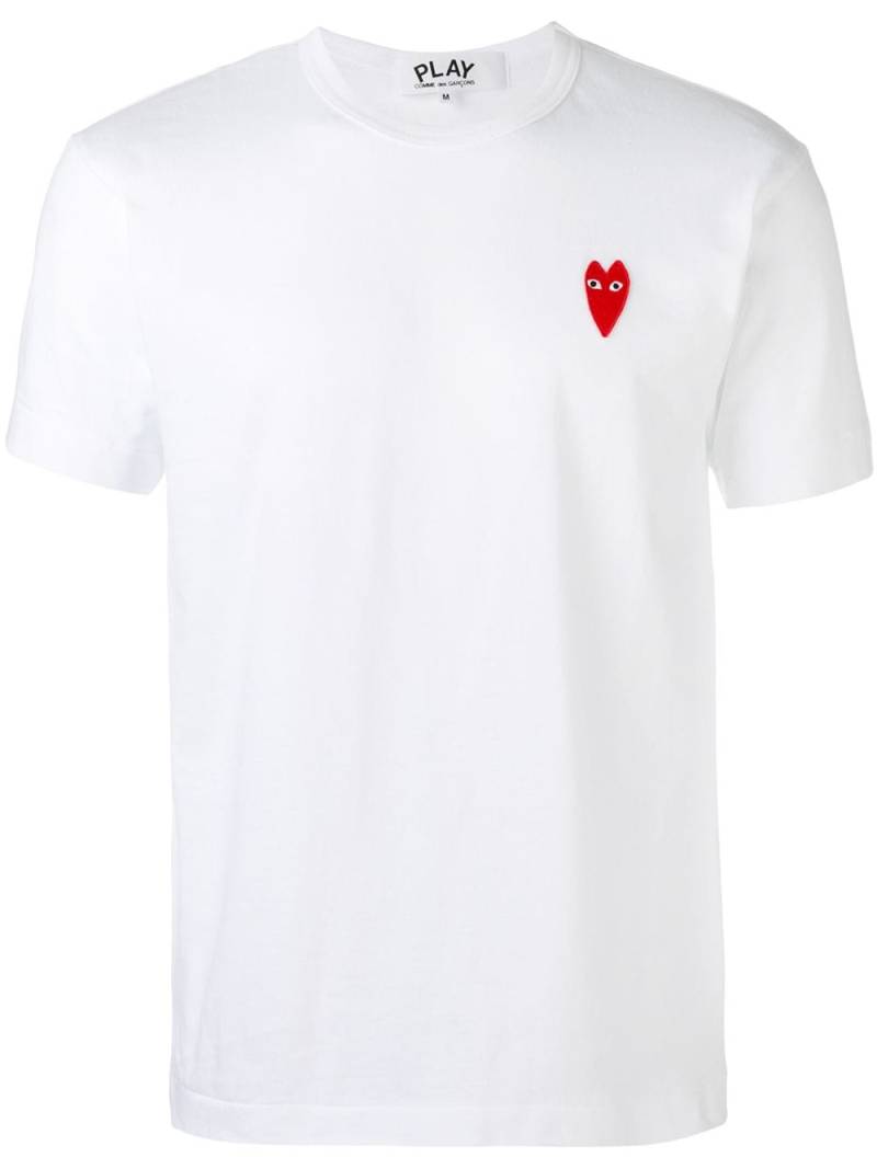 Comme Des Garçons Play T-Shirt mit Herz-Patch - Weiß von Comme Des Garçons Play