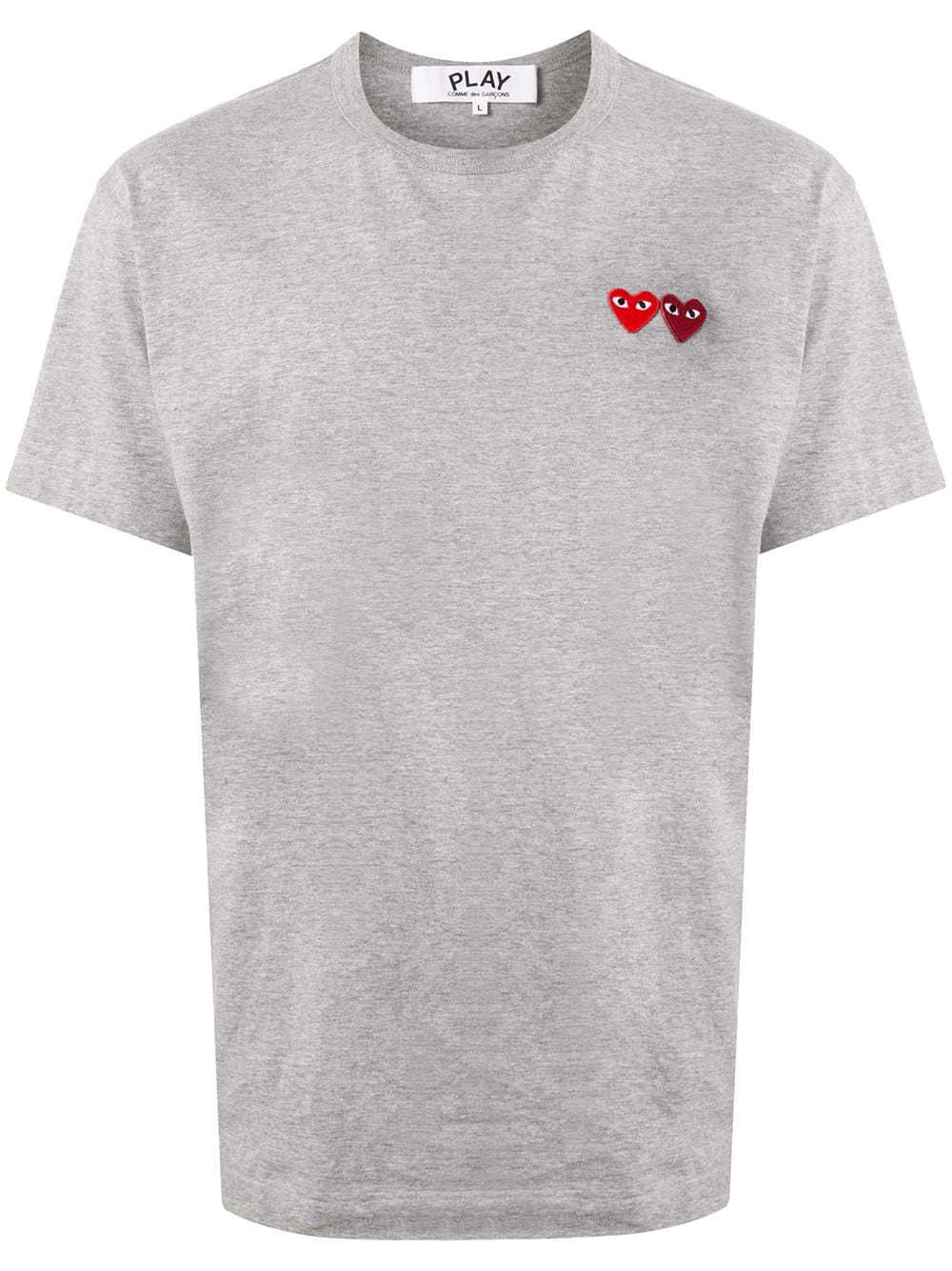 Comme Des Garçons Play T-Shirt mit Herz-Patches - Grau von Comme Des Garçons Play