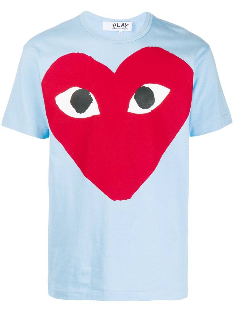 Comme Des Garçons Play T-Shirt mit großem Herz - Blau von Comme Des Garçons Play