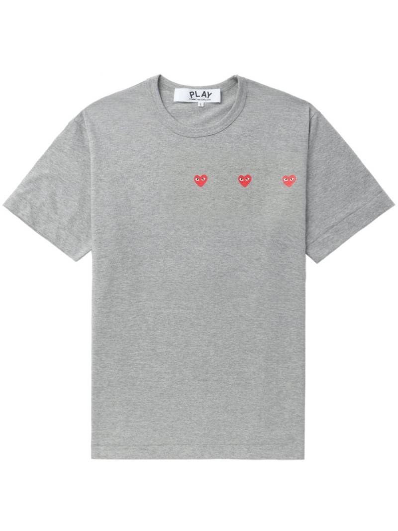 Comme Des Garçons Play Triple Hearts T-Shirt - Grau von Comme Des Garçons Play