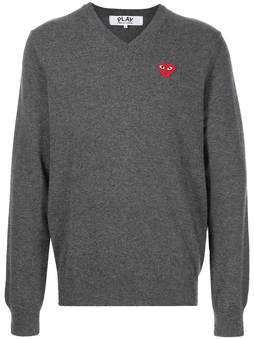 Comme Des Garçons Play Pullover mit V-Ausschnitt - Grau von Comme Des Garçons Play