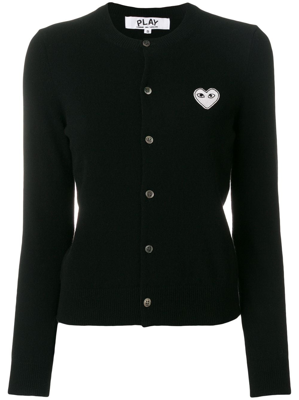 Comme Des Garçons Play Wollcardigan mit Herz-Patch - Schwarz von Comme Des Garçons Play