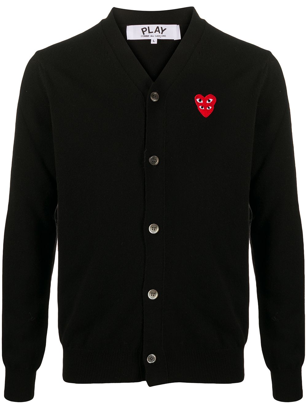 Comme Des Garçons Play Cardigan mit Herz-Logo - Schwarz von Comme Des Garçons Play