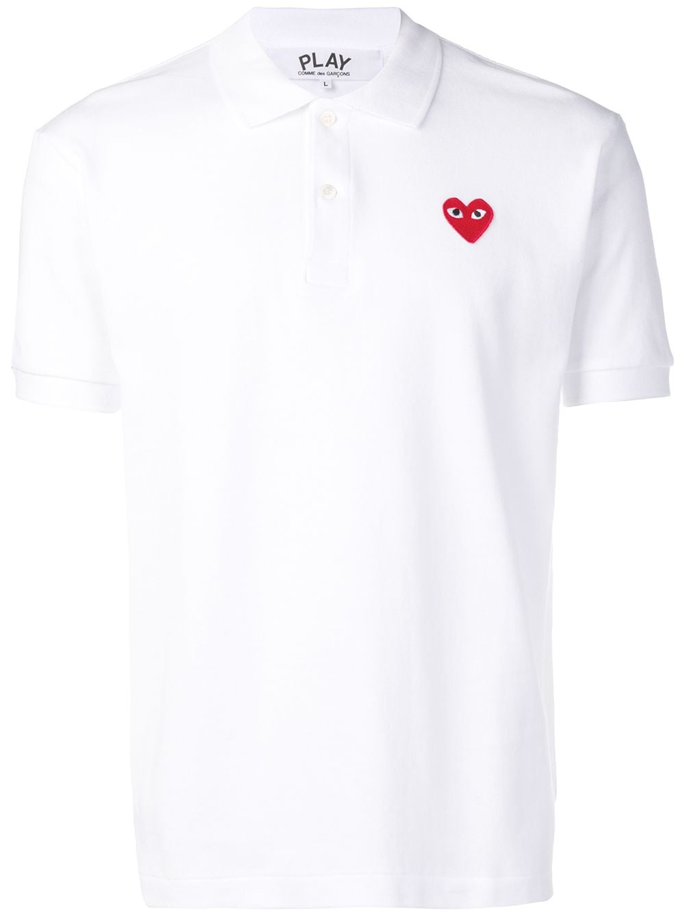 Comme Des Garçons Play Poloshirt mit Herz-Patch - Weiß von Comme Des Garçons Play