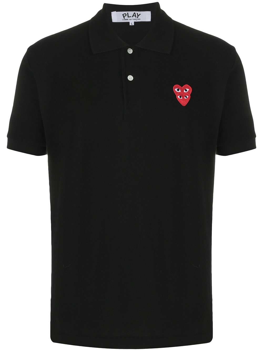 Comme Des Garçons Play Poloshirt mit doppeltem Logo - Schwarz von Comme Des Garçons Play