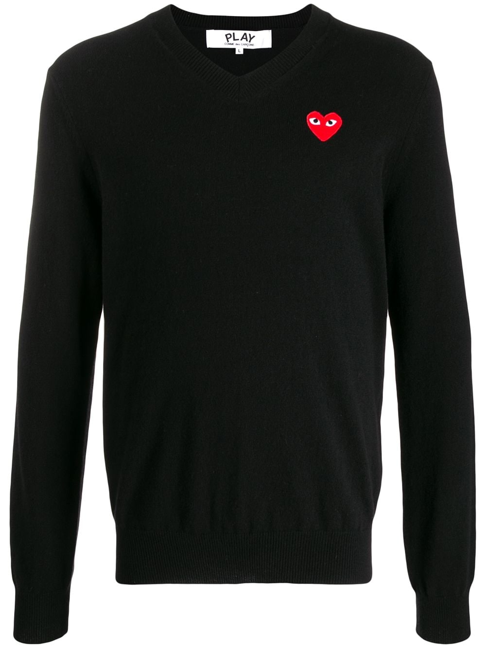 Comme Des Garçons Play Pullover mit aufgesticktem Logo - Schwarz von Comme Des Garçons Play