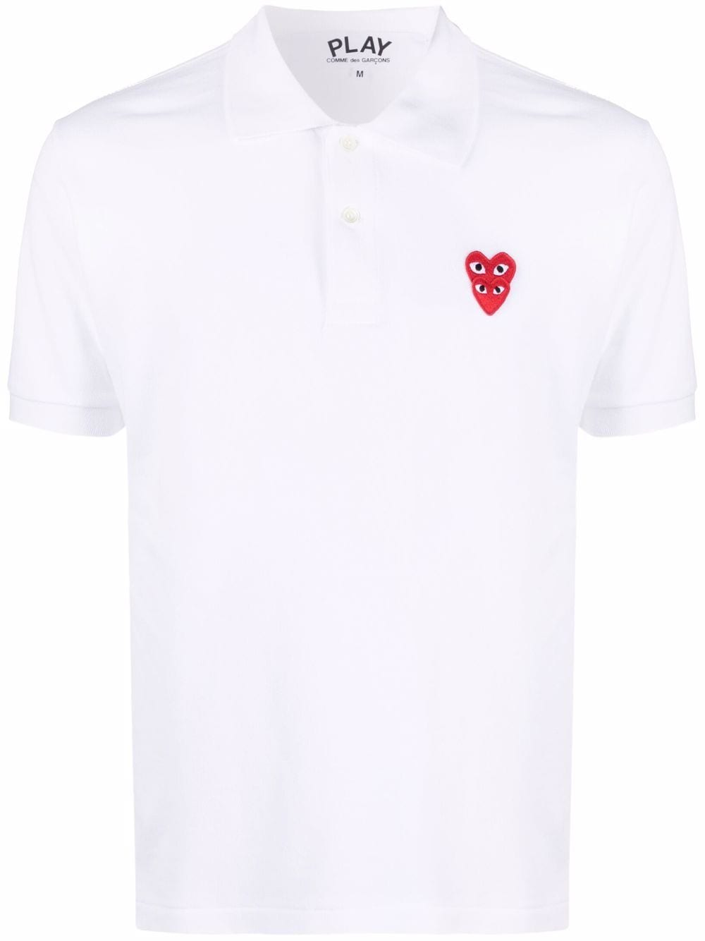 Comme Des Garçons Play Poloshirt mit Logo-Patch - Weiß von Comme Des Garçons Play